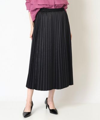 レザー風サテンプリーツスカート