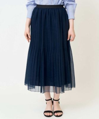 【SALE】CHRISTIAN AUJARD (Women)/クリスチャン オジャール [ウエストゴム]シアースカート ネイビー57 ロングスカート【三越伊勢丹/公式】