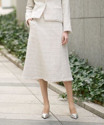 セットアップ対応］シャイニーツィードスカート | CHRISTIAN AUJARD