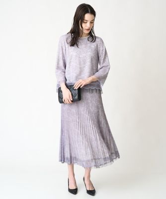 ［リバーシブル］フラワーレースプリーツスカート