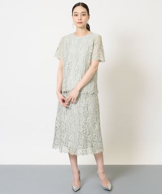 【セットアップ対応】フラワーリバーレーススカート