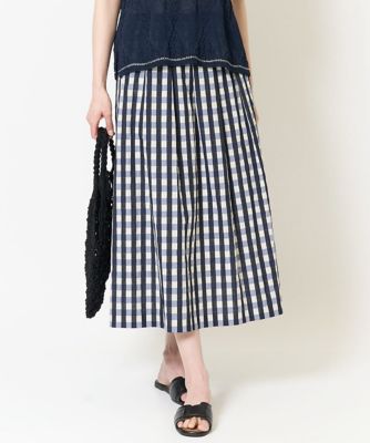 ＜CHRISTIAN AUJARD (Women)＞［セットアップ対応］シャンブレーチェックスカート
