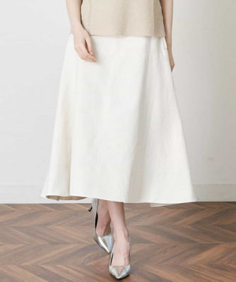 【SALE】オジャール 配色ヘムフレアスカート ホワイト90 ロングスカート