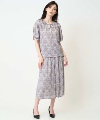 ［セットアップ対応］エキゾチックダマスクプリントスカート