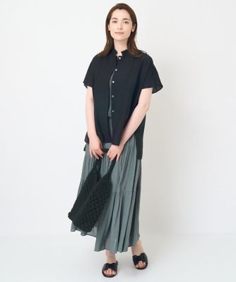 ［接触冷感・ドライタッチ］ウエストゴムティアードスカート