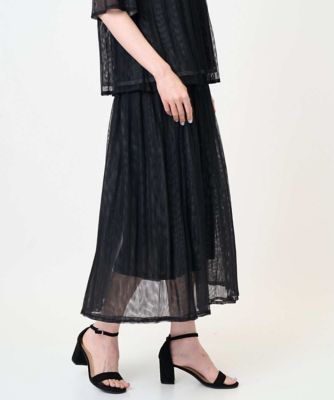 【SALE】CHRISTIAN AUJARD (Women)/クリスチャン オジャール [セットアップ対応]プリーツチュールスカート 94ブラック×グレー ロングスカート【三越伊勢丹/公式】