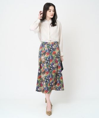ぼかしフラワープリントスカート