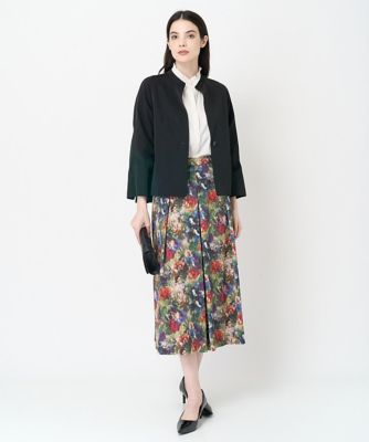 ぼかしフラワープリントスカート