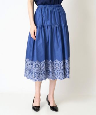 ［セットアップ対応］エンブロイダリースカート