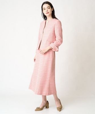 専用美品　大きいサイズ15 クリスチャンオジャール　ノーカラーツイードジャケット セットアップ対応］ノーカラーツィードジャケット | CHRISTIAN
