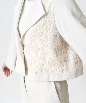 ［セットアップ対応］レースデザインボレロジャケット