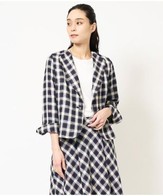 ＜CHRISTIAN AUJARD (Women)＞［セットアップ対応］ブロックチェックツィードジャケット