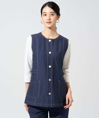 ＜CHRISTIAN AUJARD (Women)＞［セットアップ対応］ジャージーデニムライクジレ