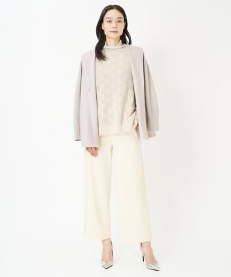 フード付ウールジャージー羽織り