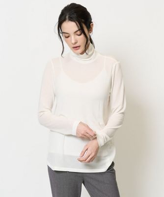 CHRISTIAN AUJARD (Women)/クリスチャン オジャール [肌触り抜群]カシミヤ混ベアテンハイネックカットソー ホワイト90 トップス【三越伊勢丹/公式】