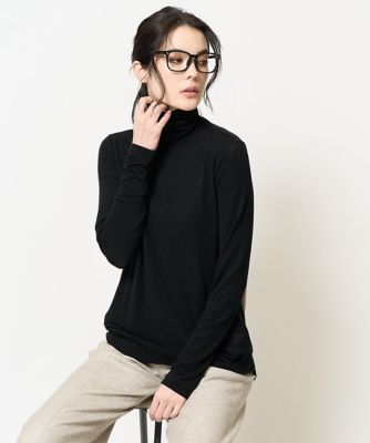 CHRISTIAN AUJARD (Women)/クリスチャン オジャール [肌触り抜群]カシミヤ混ベアテンハイネックカットソー ブラック94 トップス【三越伊勢丹/公式】