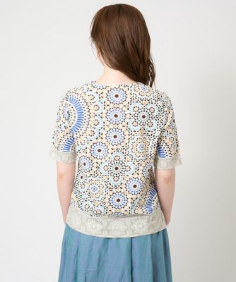 タイルパターンプリントカットソー | CHRISTIAN AUJARD (Women