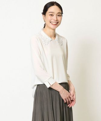 【SALE】CHRISTIAN AUJARD (Women)/クリスチャン オジャール [衿着脱可能]プルオーバーカットソー ホワイト90 トップス【三越伊勢丹/公式】