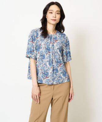 【SALE】CHRISTIAN AUJARD (Women)/クリスチャン オジャール [吸水速乾]プチフラワーペイズリープリントカットソー ブルー55 トップス【三越伊勢丹/公式】