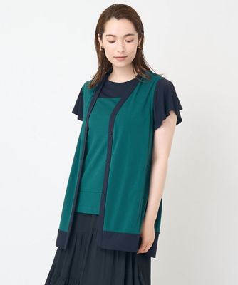 ＜CHRISTIAN AUJARD (Women)＞［接触冷感・ドライタッチ］バイカラージレ