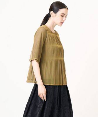 【SALE】CHRISTIAN AUJARD (Women)/クリスチャン オジャール [セットアップ対応]プリーツチュールトップス 83カーキブラウン 【三越伊勢丹/公式】