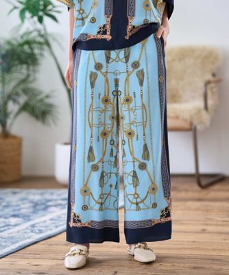 CRESCENT　ワイドパンツ　ウール　ジャガード織り CRESCENT ワイドパンツ ウール ジャガード織り ジャガード ワイド