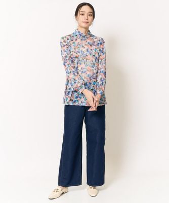 シャイニーデニムパンツ