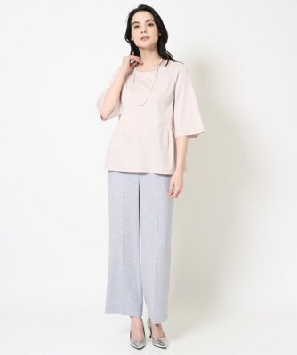 ［接触冷感・吸水速乾・紫外線防止］美シルエットセミワイドパンツ
