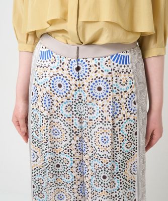 タイルパターンプリントパンツ