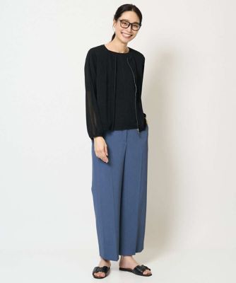 ［接触冷感・吸水速乾・紫外線防防止］美シルエットセミワイドパンツ