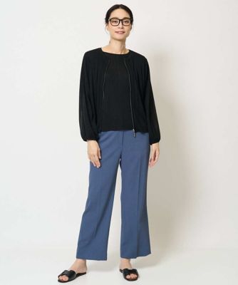 ［接触冷感・吸水速乾・紫外線防防止］美シルエットセミワイドパンツ