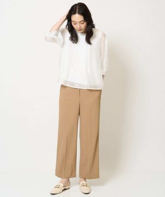 ［接触冷感・吸水速乾・紫外線防防止］美シルエットセミワイドパンツ