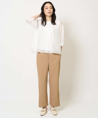 ［接触冷感・吸水速乾・紫外線防防止］美シルエットセミワイドパンツ