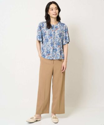 ［接触冷感・吸水速乾・紫外線防防止］美シルエットセミワイドパンツ