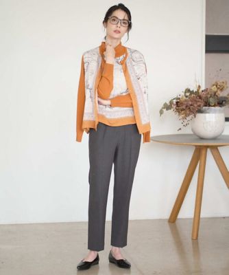 アンサンブル対応］アートプリントドッキングニットカーディガン