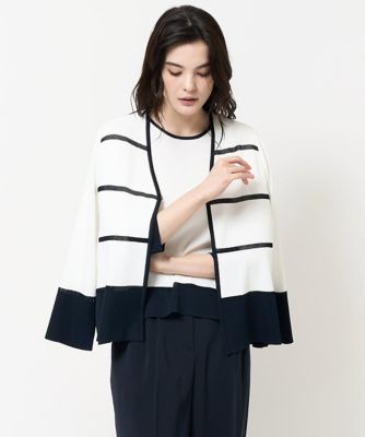 クリスチャンオジャール（christianaujard）/[吸湿・速乾・抗菌・防臭 / アンサンブル対応]バイカラーニットカーディガン 吸湿・速乾・抗菌・防臭 ／ アンサンブル対応］バイカラーニット