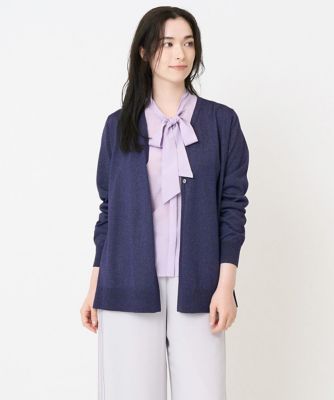 CHRISTIAN AUJARD (Women)/クリスチャン オジャール [アンサンブル対応]長袖ラメカーディガン 65パープル トップス【三越伊勢丹/公式】