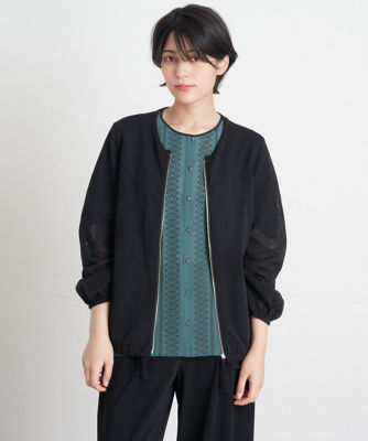 【SALE】オジャール ジップアップデザイン羽織り ブラック94 トップス