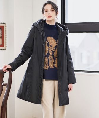 CHRISTIAN AUJARD 黒 トレンチコート　ダウン　セット　フード付 暖か・軽い］フーディーダウンコート | CHRISTIAN AUJARD (Women