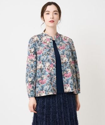 大きいサイズ／セットアップ対応】ゴブランフラワープリントブラウス