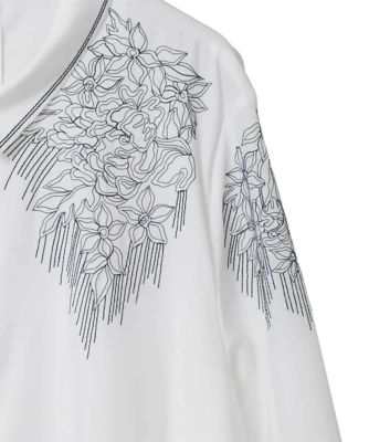 大きいサイズ】刺繍デザイン長袖ブラウス | CHRISTIAN AUJARD Lサイズ