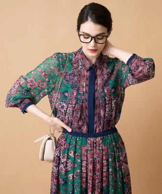 ＜CHRISTIAN AUJARD Lサイズ (Women/大きいサイズ)＞【大きいサイズ】ＲＡＴＴＩペイズリープリントブラウス