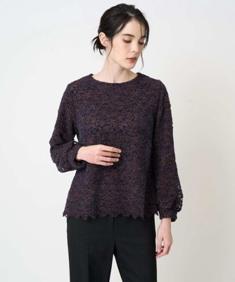 ＜CHRISTIAN AUJARD Lサイズ (Women/大きいサイズ)＞【大きいサイズ】フラワーモールレースブラウス