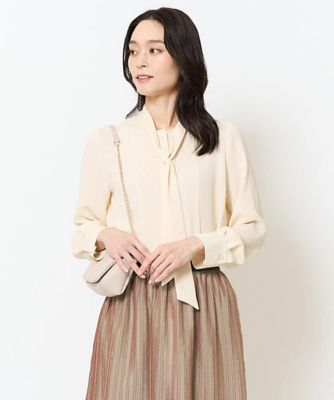 ＜CHRISTIAN AUJARD Lサイズ (Women/大きいサイズ)＞長袖ボウタイブラウス