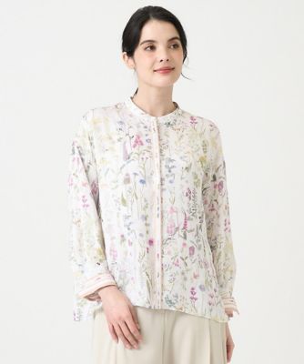 ＜CHRISTIAN AUJARD Lサイズ (Women/大きいサイズ)＞【大きいサイズ】ボタニカルフラワーブラウス