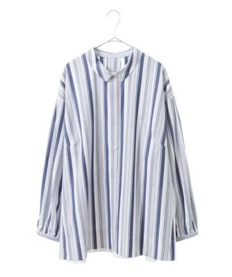 ドロップショルダーストライプシャツ