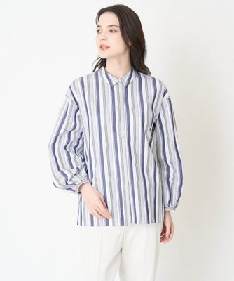 ドロップショルダーストライプシャツ