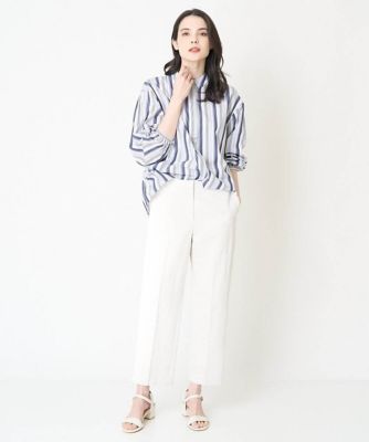 ドロップショルダーストライプシャツ