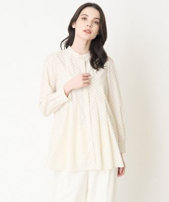 ＜CHRISTIAN AUJARD Lサイズ (Women/大きいサイズ)＞モノグラムプリントブラウス