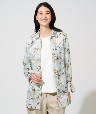 ＜CHRISTIAN AUJARD Lサイズ (Women/大きいサイズ)＞【大きいサイズ】フラワープリントシアーブラウス